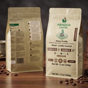 Roasted Coffee Ground, Robusta 70% and Arabica 30%. Blended