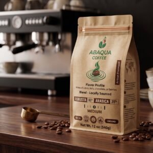 Roasted Coffee Ground, Robusta 80% and Arabica 20%. Blended