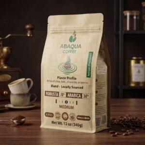 Roasted Coffee Whole Beans, Robusta 70% and Arabica 30%. Blended